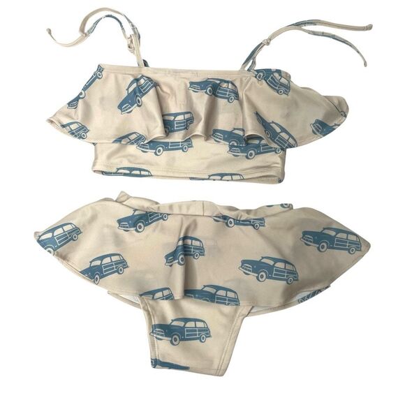 Kate Quinn swim set top and bottom Size 2T car print ruffle - Picture 7 of 7